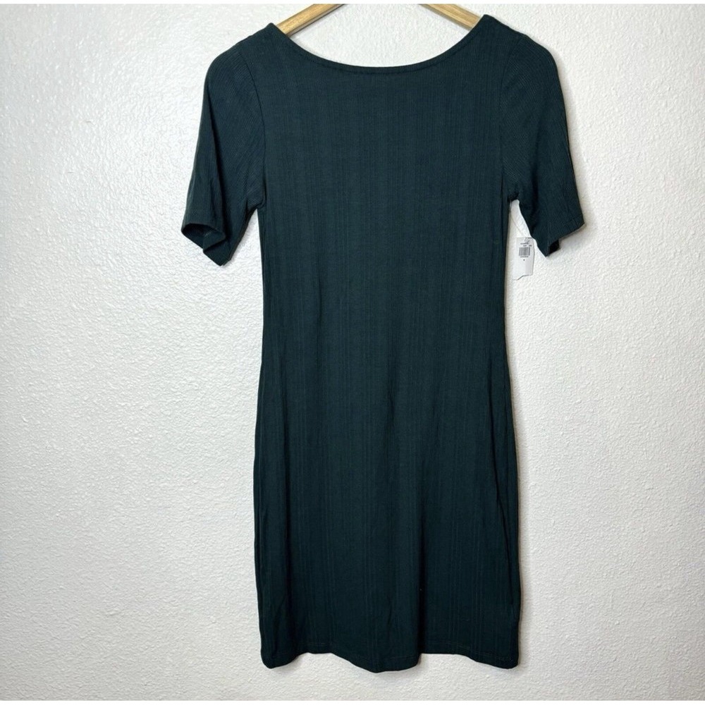 Old Navy Fitted Rib Knit Scoop Back Mini Dress Womens Small Emerald Green New